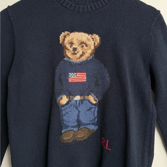 Polo Ralph Lauren Navy Sweater with Bear Design - Picture 2 of 6